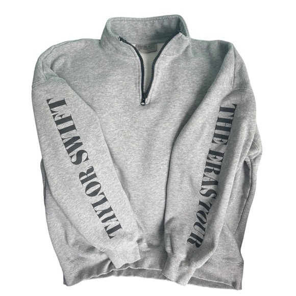 Taylor Swift The Eras Tour Official Merch Quarter Zip Sweatshirt Gray Unisex M - Picture 2 of 7